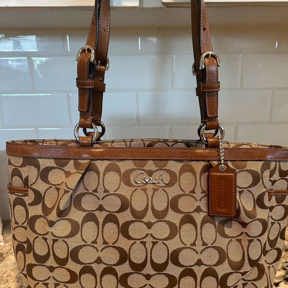 Coach Brown Signature Tote Bag